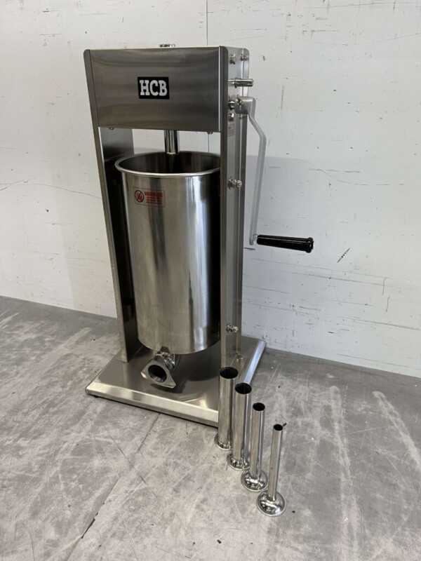 Acier inoxydable Bouchon vertical de boîte à farce Remplisseur de saucisses 15 litres Restauration Boucherie – Image 2