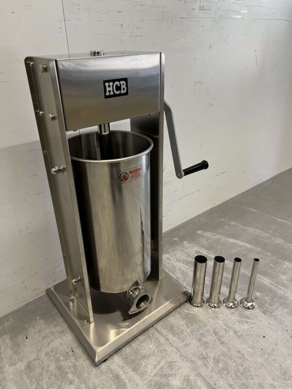 Acier inoxydable Bouchon vertical de boîte à farce Remplisseur de saucisses 15 litres Restauration Boucherie – Image 3