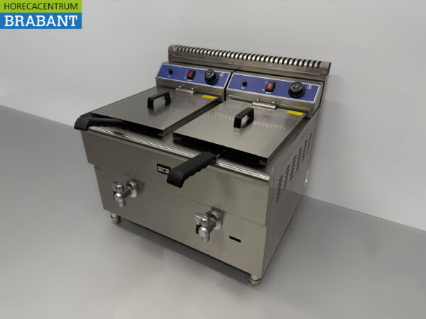 HCB Friteuse double en acier inoxydable 2 x 14 litres PROPAAN GAS Catering – Image 2