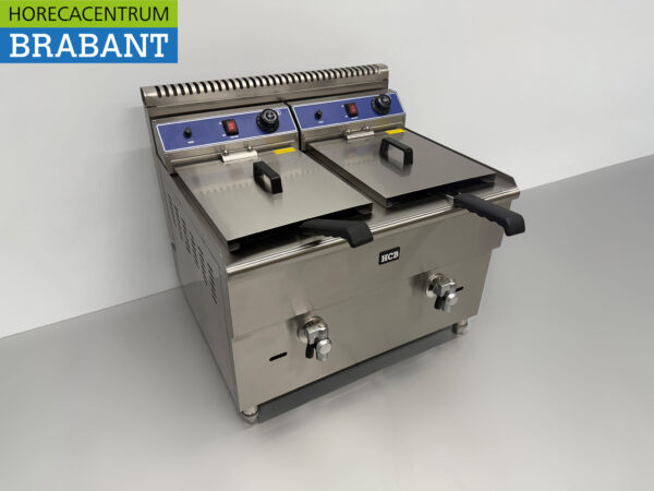 HCB Friteuse double en acier inoxydable 2 x 14 litres PROPAAN GAS Catering – Image 3