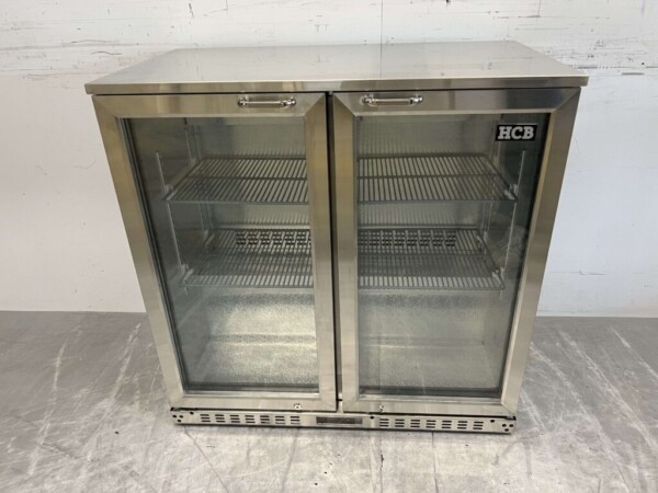 Acier inoxydable Backbar Bar Cooler Portes vitrées pliantes 218 litres 90 cm 230V Horeca