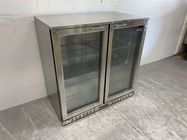 Acier inoxydable Backbar Bar Cooler Portes vitrées pliantes 218 litres 90 cm 230V Horeca – Image 2