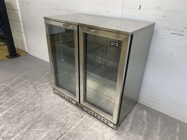 Acier inoxydable Backbar Bar Cooler Portes vitrées pliantes 218 litres 90 cm 230V Horeca – Image 3