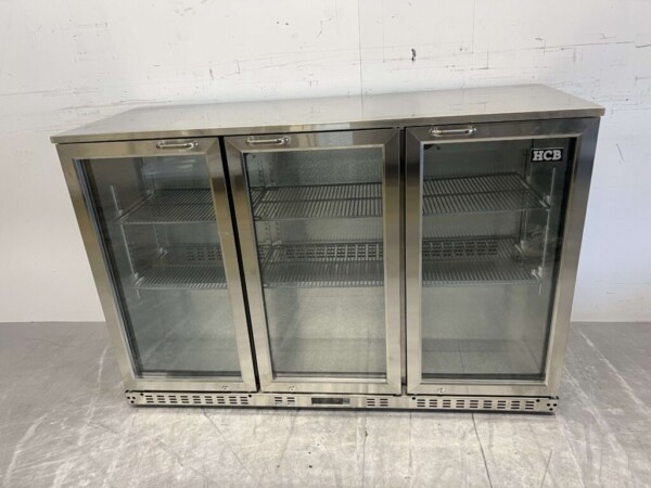 HCB Acier inoxydable Backbar Bar Cooler Portes vitrées pliantes 337 litres 135 cm 230V Horeca