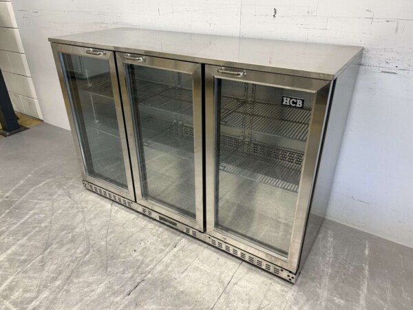 HCB Acier inoxydable Backbar Bar Cooler Portes vitrées pliantes 337 litres 135 cm 230V Horeca – Image 2