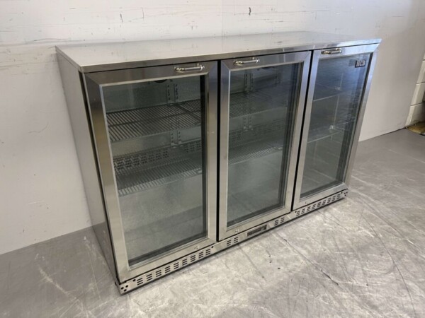 HCB Acier inoxydable Backbar Bar Cooler Portes vitrées pliantes 337 litres 135 cm 230V Horeca – Image 3