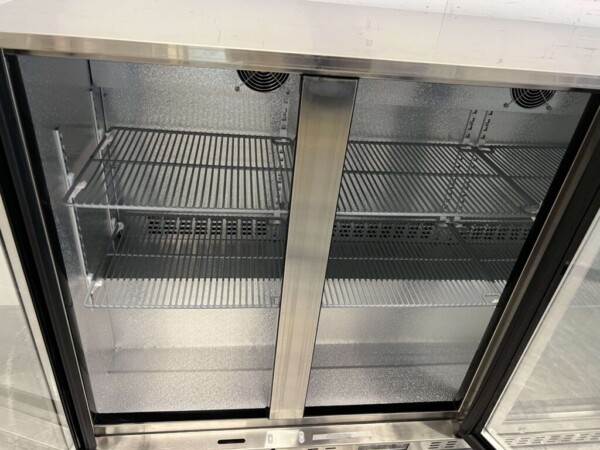 HCB Acier inoxydable Backbar Bar Cooler Portes vitrées pliantes 337 litres 135 cm 230V Horeca – Image 4