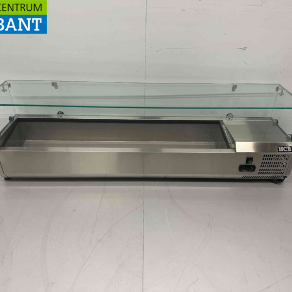 Acier inoxydable HCB Vitrine sur pied Vitrine réfrigérée sur pied saladiere 7 x ¼ GN 150 cm Horeca