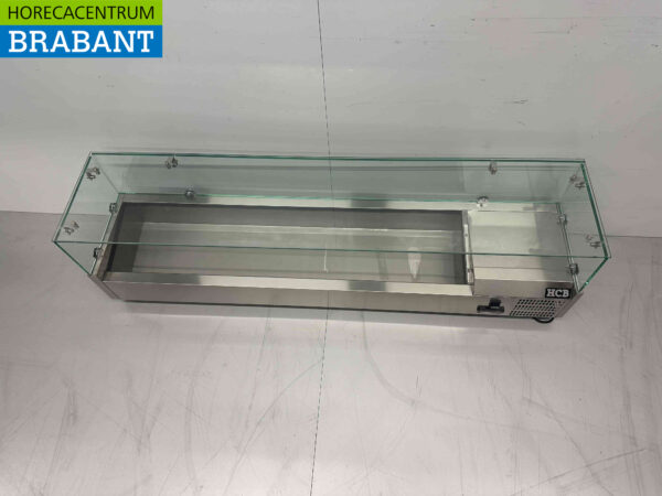 Acier inoxydable HCB Vitrine sur pied Vitrine réfrigérée sur pied saladiere 7 x ¼ GN 150 cm Horeca – Image 5