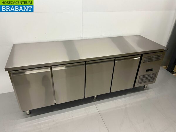 Banc de congélation en acier inoxydable 4 portes 1/1 gastronorm 223 cm Restauration – Image 2