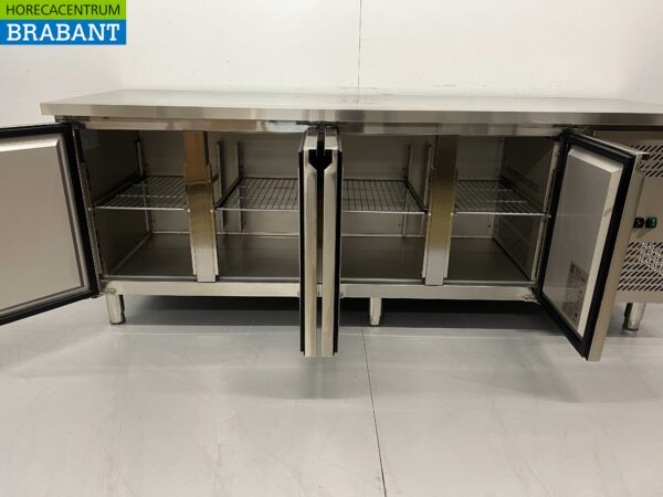 Banc de congélation en acier inoxydable 4 portes 1/1 gastronorm 223 cm Restauration – Image 4
