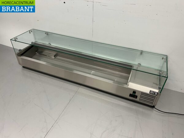 Vitrine de comptoir en acier inoxydable Vitrine de comptoir saladière 8 x 1/3 GN 180 cm Horeca – Image 3
