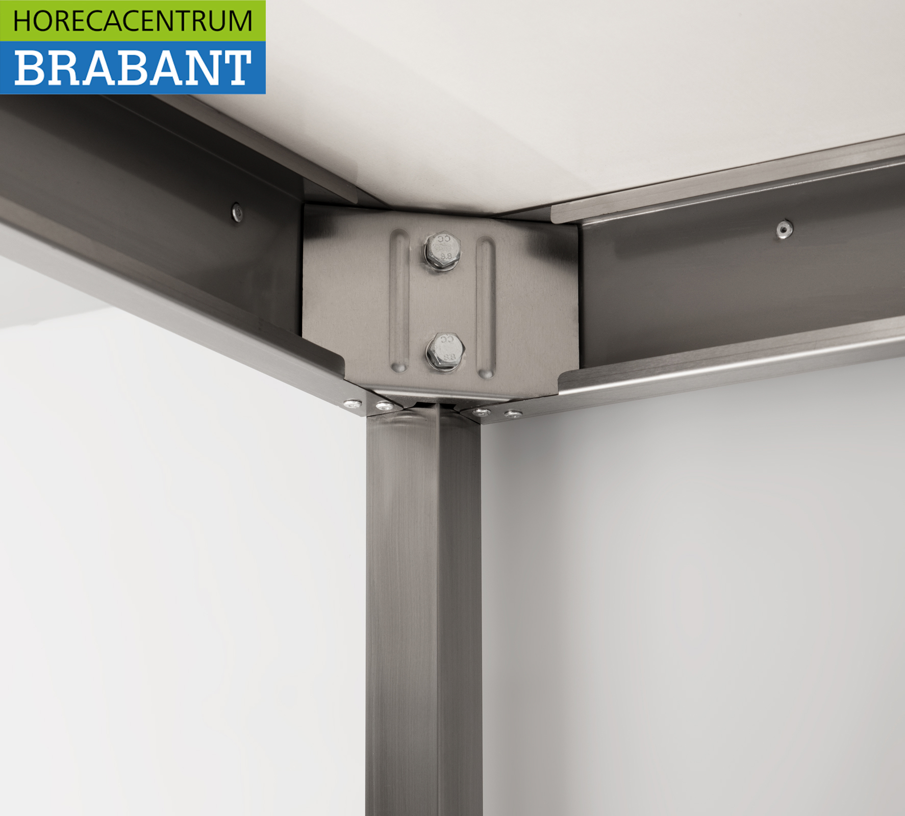 HCB Table de travail en acier inoxydable Basic-line 200 x 60 x 85 cm Restauration – Image 6