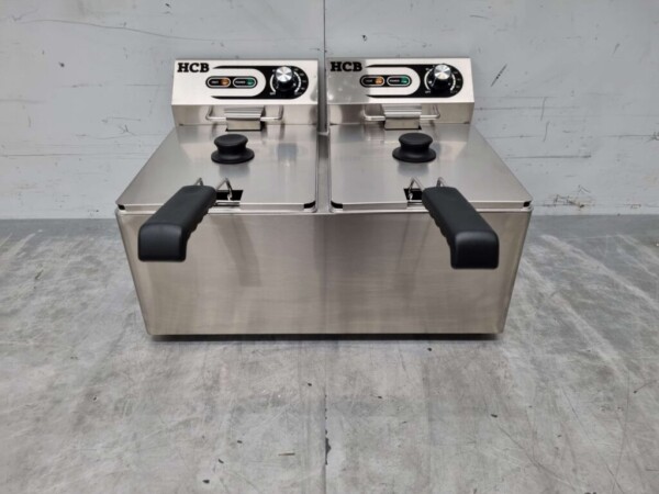 Friteuse double en acier inoxydable 2 x 8 litres 230V Horeca