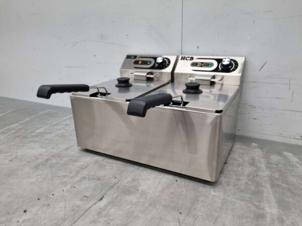 Friteuse double en acier inoxydable 2 x 8 litres 230V Horeca – Image 2