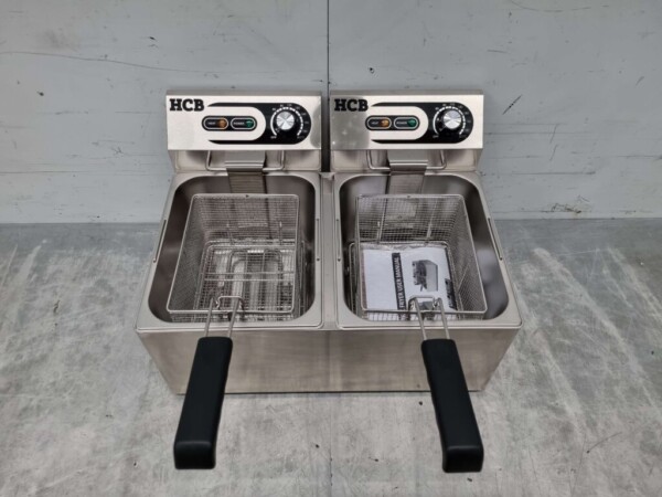 Friteuse double en acier inoxydable 2 x 8 litres 230V Horeca – Image 4