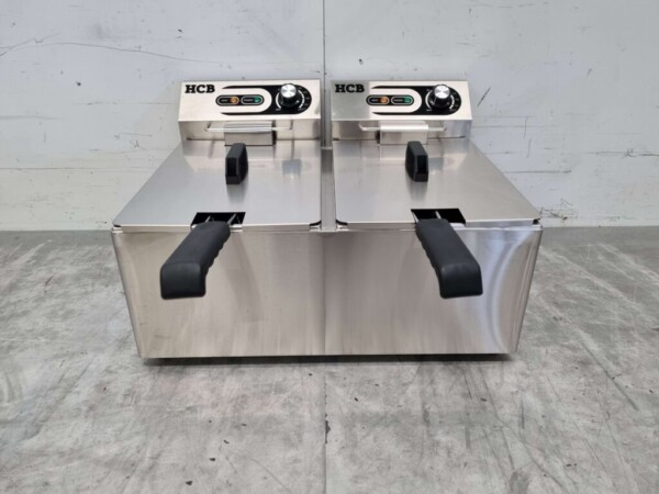 Friteuse double en acier inoxydable 2 x 11 litres 230V Horeca
