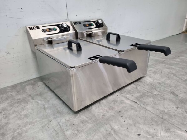 Friteuse double en acier inoxydable 2 x 11 litres 230V Horeca – Image 3