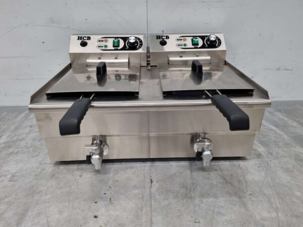 Friteuse double en acier inoxydable 2 x 16 litres 400V Restauration