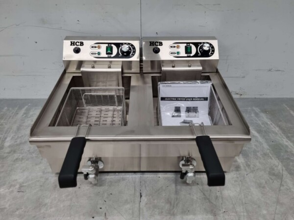 Friteuse double en acier inoxydable 2 x 16 litres 400V Restauration – Image 5