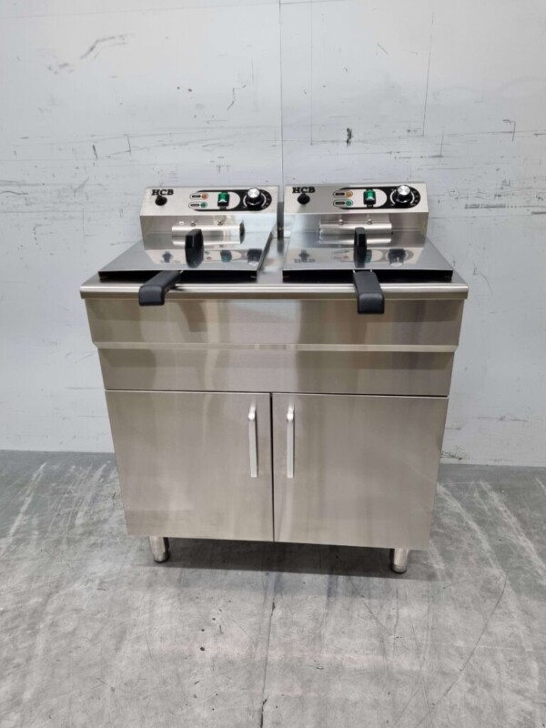 HCB Friteuse double en acier inoxydable 2 x 16 litres 400V Restauration