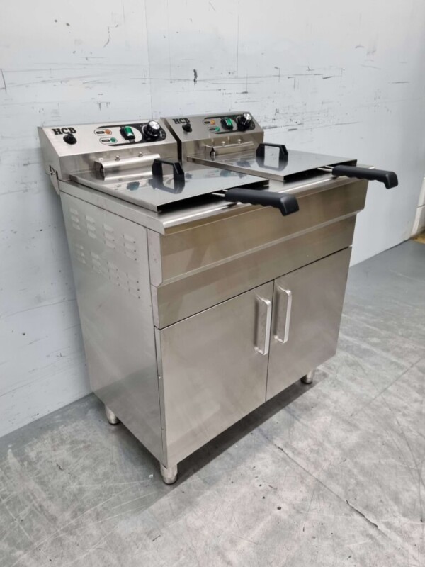 HCB Friteuse double en acier inoxydable 2 x 16 litres 400V Restauration – Image 3
