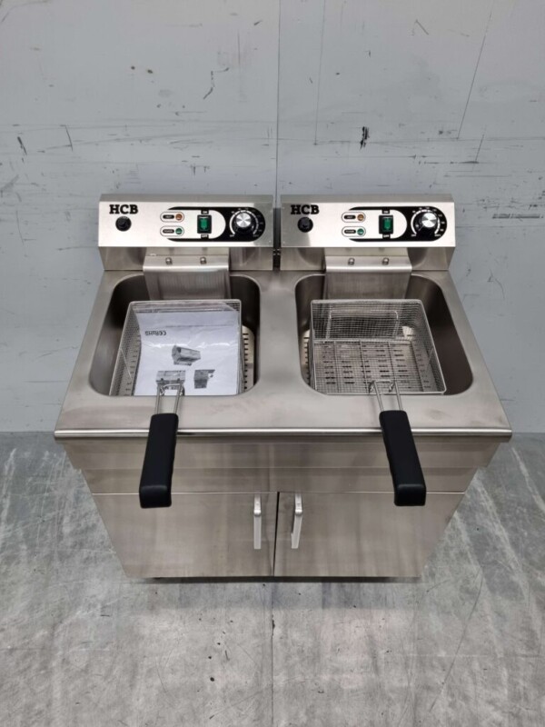 HCB Friteuse double en acier inoxydable 2 x 16 litres 400V Restauration – Image 4