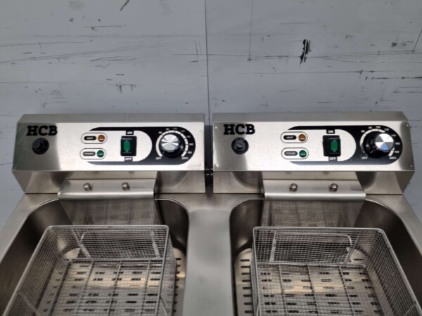 HCB Friteuse double en acier inoxydable 2 x 16 litres 400V Restauration – Image 6