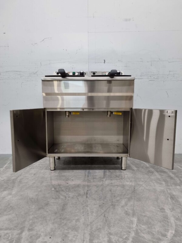 HCB Friteuse double en acier inoxydable 2 x 16 litres 400V Restauration – Image 7
