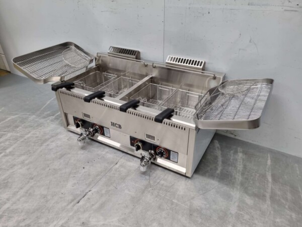 Friteuse double en acier inoxydable 2 x 30 litres Gaz Horeca – Image 3