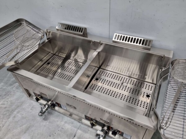 Friteuse double en acier inoxydable 2 x 30 litres Gaz Horeca – Image 5