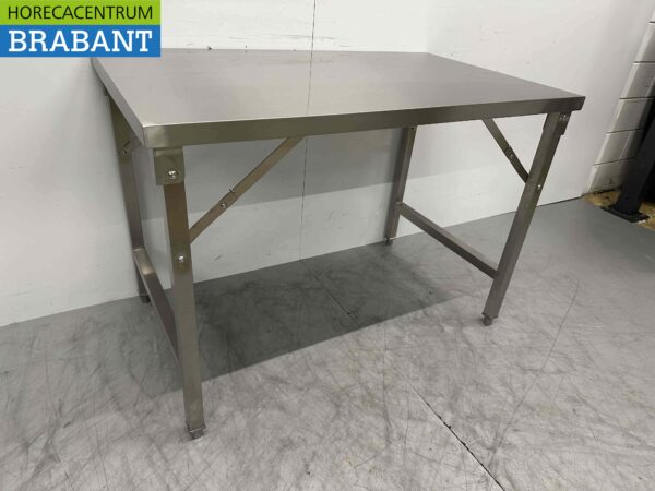 Table de travail pliante HCB en acier inoxydable 120 x 70 x 85 cm Restauration – Image 2