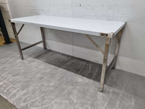 Table de travail pliante en acier inoxydable 180 x 70 x 85 cm Restauration – Image 2