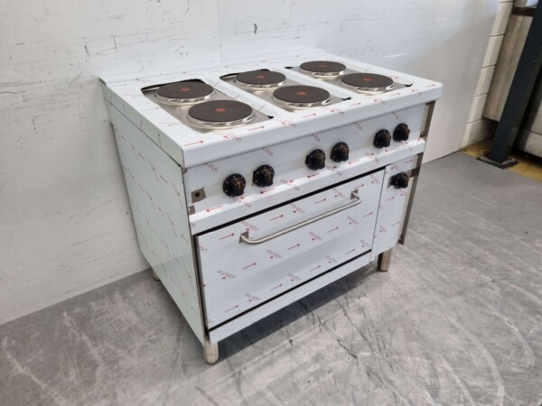 Réchaud électrique Giga 6 feux en acier inoxydable avec four électrique 100 cm Horeca – Image 3
