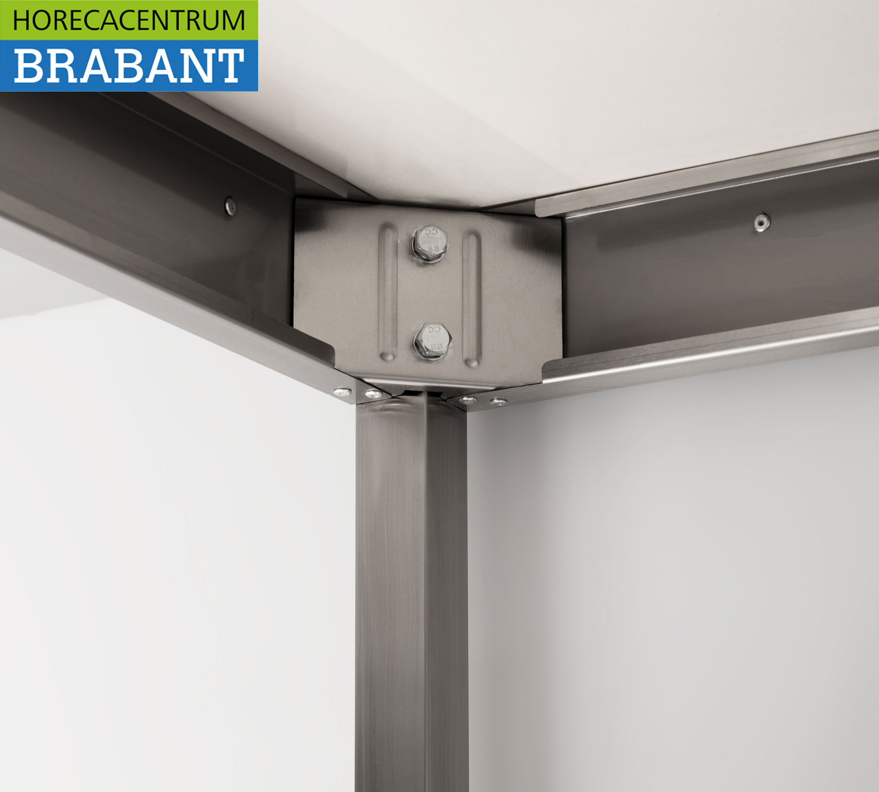 HCB Table de travail mobile sur roulettes en acier inoxydable 180 x 70 x 85 cm Restauration – Image 5