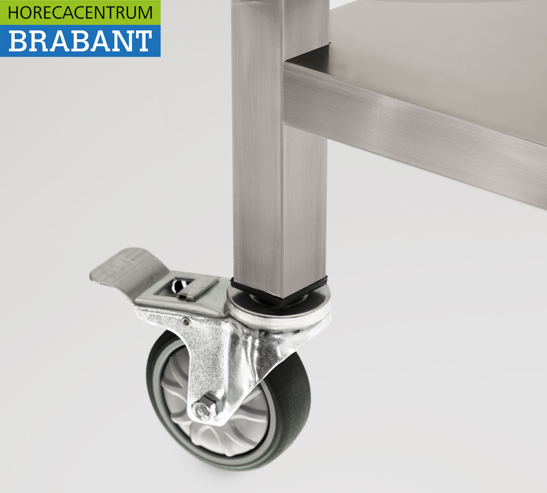 HCB Table de travail mobile sur roulettes en acier inoxydable 180 x 70 x 85 cm Restauration – Image 7