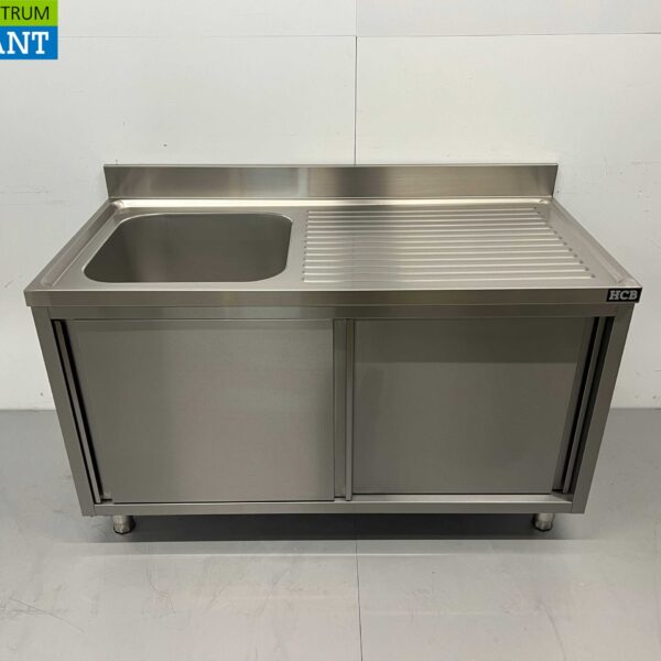 Evier inox 2 portes coulissantes Premium-line 140 cm Horeca