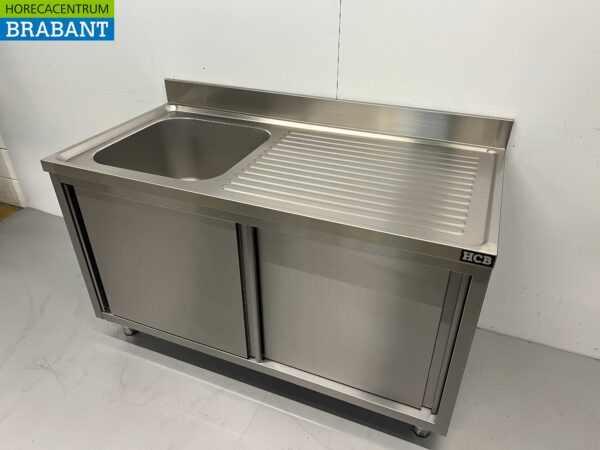 Evier inox 2 portes coulissantes Premium-line 140 cm Horeca – Image 3