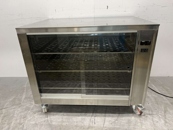 Acier inoxydable Armoire chaude Armoire chaude pour poulets grillés 2 x 2 portes coulissantes en verre 110 cm Restauration