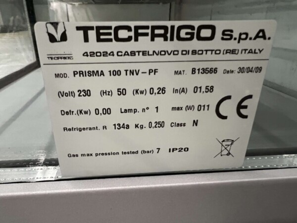 Vitrine Tecfrigo en acier inoxydable Vitrine réfrigérée 230V Horeca – Image 8