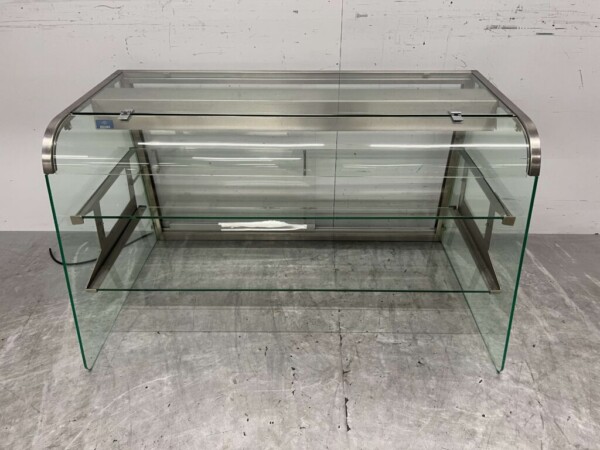 Hotte en verre Buffet en verre avec éclairage 122 cm 230V Horeca
