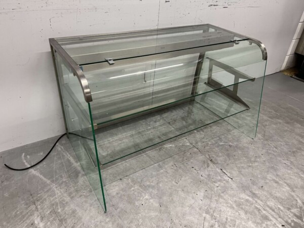 Hotte en verre Buffet en verre avec éclairage 122 cm 230V Horeca – Image 2