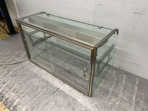 Hotte en verre Buffet en verre avec éclairage 122 cm 230V Horeca – Image 7