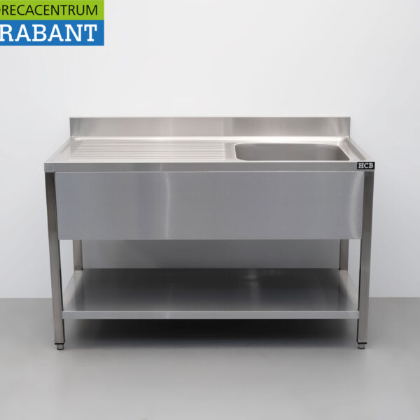 HCB Évier en acier inoxydable Évier Modèle soudé Premium-line 140 cm Horeca