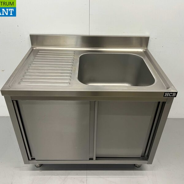 Evier en inox à portes coulissantes Premium-line 100 cm Horeca