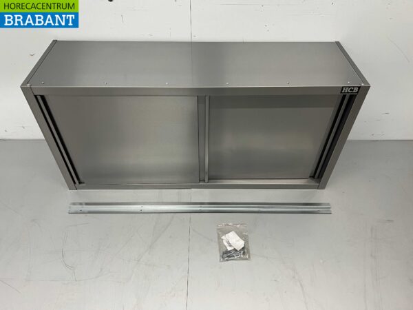 Armoire murale en acier inoxydable Premium-line 2 portes coulissantes 140 cm Catering – Image 4