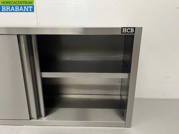 Armoire murale en acier inoxydable Premium-line 2 portes coulissantes 140 cm Catering – Image 5