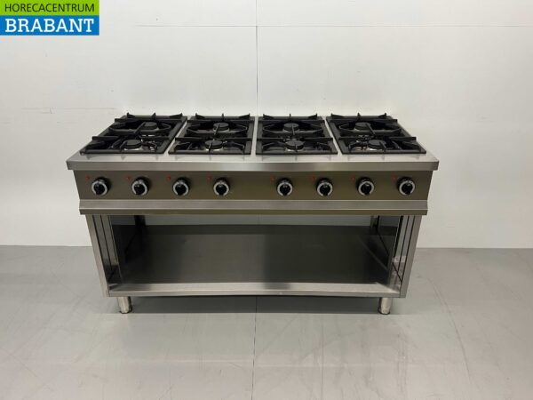 Cuisinière à gaz 8 feux en acier inoxydable Série 700 146 cm 48 kW Horeca