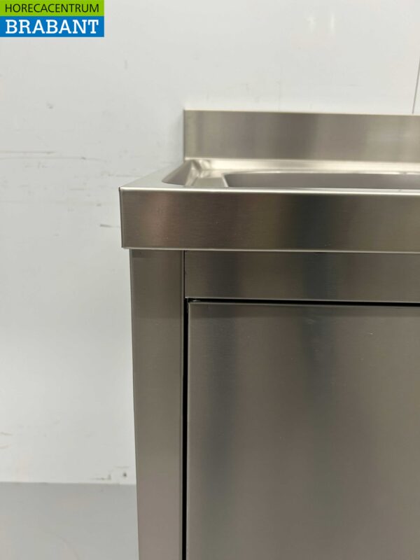 Acier inoxydable HCB Table d'évier Evier à porte battante 120 cm Horeca – Image 6