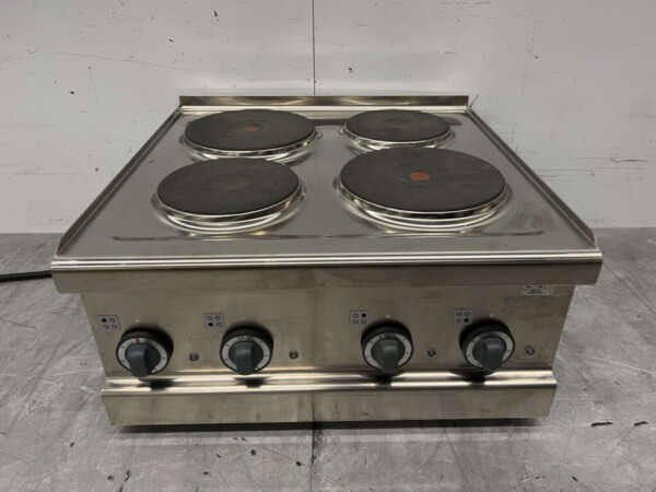 Metos Acier inoxydable Cuisinière électrique 4 brûleurs 400V 60 cm Horeca